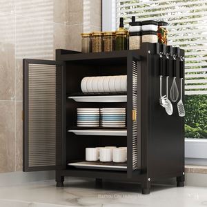 กล่องเก็บจานโลหะอเนกประสงค์ 3 ชั้น ป้องกันฝุ่น เป็นมิตรกับสิ่งแวดล้อม ดีไซน์เรียบง่าย ทันสมัย สำหรับวางบนเคาน์เตอร์ครัว ช่วยระบายน้ำ - Product Image 2