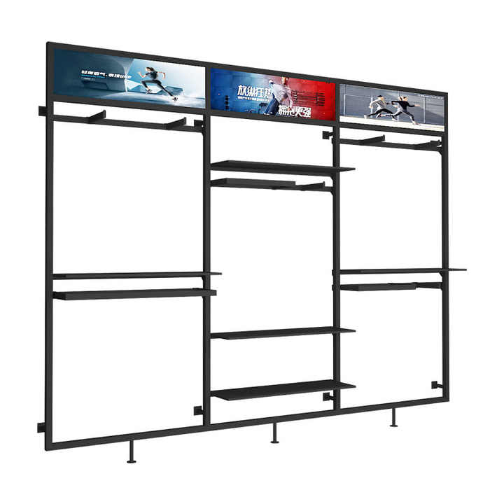 Sport Store Display Rack Modern Outdoor Sports Clothing Store Display Rack Eco-Friendly Wall ...