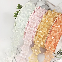 Rubans en satin de 3,5 cm avec décorations de perles, tissu tissé en polypropylène pour nœuds floraux et emballage cadeau