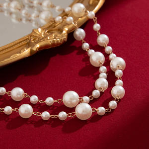 Zarif 2 Katmanlı Katlanabilir İnci Kolyeler Kadınlar İçin Trend Uzun Boncuklu Zincir Taklit İnci Moda Süveter Zinciri Takı - Product Image 4