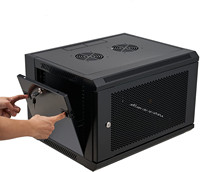 Armoire murale en acier noir 9U/12U avec porte en verre pour équipement informatique de données réseau pour rack de serveur de centre de données