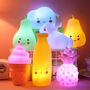 Children's Bedroom Battery Powered Indoor LED Lamp Children's Cartoon Night Light Enamel Luminous Small Table Lamp