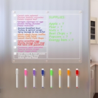 Autocollant magnétique pour réfrigérateur, aimant puissant, acrylique transparent, imprimé UV/numérique, calendrier, tableau blanc effaçable à sec