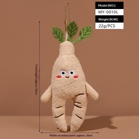 Porte-clés pendentif modèle créatif en peluche, motif légumes et fruits (oignon, gingembre, ail) avec expressions amusantes