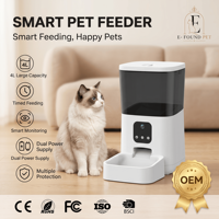 Distributeur de nourriture pour animaux de compagnie à double alimentation 6L grande capacité avec contrôle par application, caméra vidéo WiFi à distance, anti-blocage, Fresh Lock, OEM