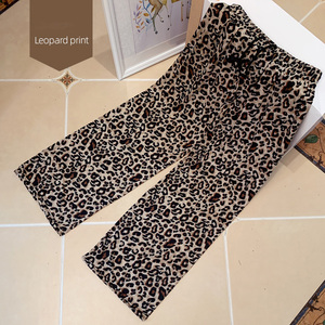 Loveda vente en gros lâche élastique taille haute <span class=keywords><strong>pantalon</strong></span> large décontracté loisirs élégant droit imprimé <span class=keywords><strong>pantalon</strong></span> pallazzo pour les femmes - Product Image 4