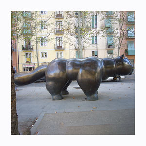 사용자 정의 현대 야외 장식 대형 금속 추상 예술 청동 페르난도 보테로 고양이 조각 주조 황동 동상 - Product Image 2