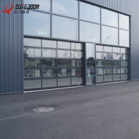Porte automatique moderne Cutedoor QT-10 finie, avec télécommande électrique, en alliage d'aluminium, pour usage extérieur et entrepôt, résistante au vent