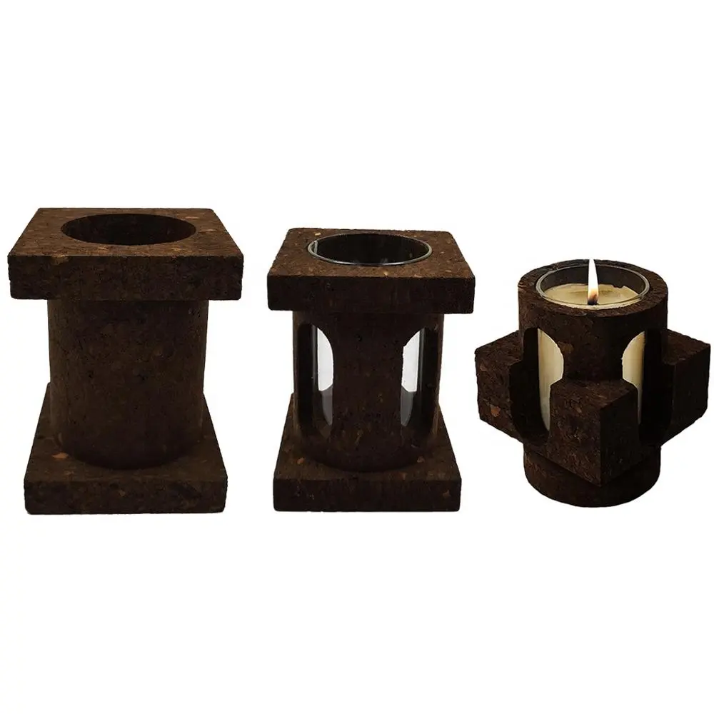 High-quality Portuguese Dark Cork Candle holder - custom product design and shape and size