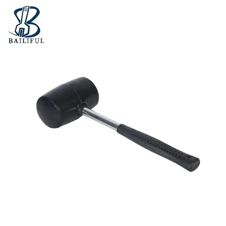 China Hersteller Nicht elastischer schwarzer Gummi hammer hammer mit rundem Kopf und rutsch festem Griff DIY Gummi hammer