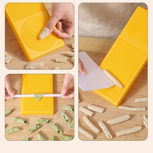 Noodle Making Board Large Sized Three Piece Set Yellow White Knife Cut Pasta Tool Kitchen Gadget Set - Product Image 1