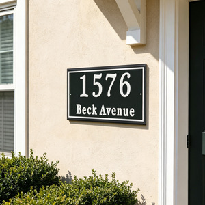 Reflective Sign Plate 10X10cm Aluminum Metal Corrosion Resistant <b>House</b> <b>Number</b> Door Plate Warning Sign Customizable - Product Image 2
