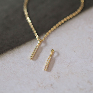 Charmes en or jaune massif 9 carats 9K AU375 en forme de barre avec zircone cubique, or antique pour bijoux permanents, collier, bracelet - Product Image 2