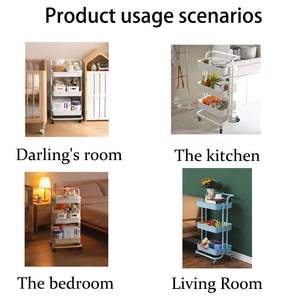 वॉलपेपर सौंदर्य स्पा नेत्र सैलून रोलिंग गुलाबी ट्रॉली कार्ट 3 परतों धातु मैनीक्योर कार्ट और पहियों के साथ पेडीक्योर ट्रॉली - Product Image 6