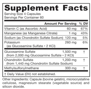自有品牌氨基葡萄糖、软骨素和MSM胶囊关节支持补充剂，含维生素C和锰，促进骨骼和关节健康 - Product Image 2