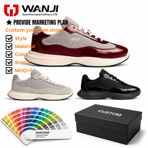 Scarpe Casual da Uomo con Logo Personalizzato, Sneakers in Vera Pelle Verniciata per Camminata, Produzione OEM - Product Image 1