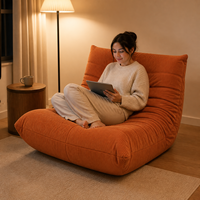 Fauteuil de salon individuel en velours côtelé, compressé sous vide, sans structure, en mousse, pour la maison - Vente en gros