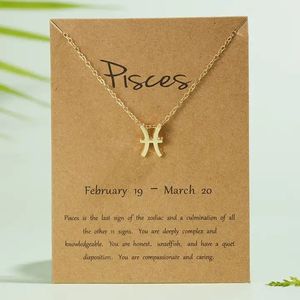 Déclaration de livraison directe bijoux délicats personnalisés pour femmes, colliers d'<span class=keywords><strong>horoscope</strong></span> mignons, signe du zodiaque en or, pendentif collier chaîne - Product Image 6