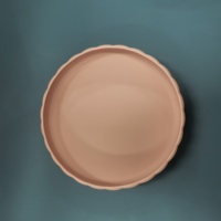 Assiette ronde en porcelaine blanche de ménage de qualité supérieure assiette en céramique pour bébé couverte de manchon en silicone micro-ondable créatif