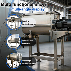 Mélangeur à ruban horizontal en acier inoxydable de grande capacité, économique et automatique, en forme de U, pour l'usine de transformation du sucre blanc et de l'amidon - Product Image 3