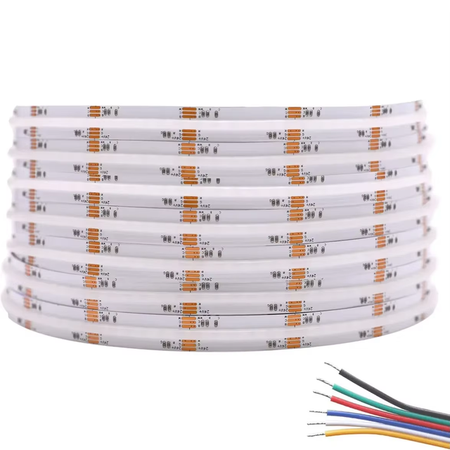 High Quality 12V 24V COB RGBCCT LED 840 Chips IP65 IP67 IP68 840leds/m Stripe Tape 12V 24V RGB CCT RGBCCT COB Led Strip Light