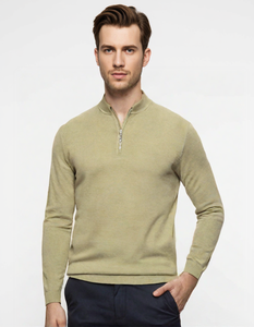 2025 pour <span class=keywords><strong>Amazon</strong></span> automne Collection hommes décontracté col en v laine <span class=keywords><strong>peluche</strong></span> fermeture éclair pour polo à manches longues Station indépendante conception - Product Image 1