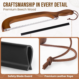 Cuchillo <span class=keywords><strong>de</strong></span> madera personalizable para cortar pan, <span class=keywords><strong>juego</strong></span> <span class=keywords><strong>de</strong></span> dos piezas <span class=keywords><strong>de</strong></span> cuchillo para pan con logotipo personalizado, regalo <span class=keywords><strong>de</strong></span> <span class=keywords><strong>cocina</strong></span> único - Product Image 5