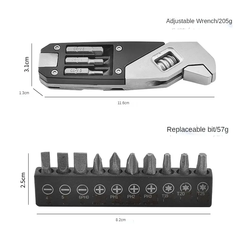 Pocket Verstelbare Sleutel Multitool Edc Gadget Met Sleutel Schroevendraaier Zaagblad Voor Klusjesman Repareren, Kamperen, Fietsen