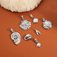 Olivia Acier Inoxydable Coquillage Étoile Pendentif Plage Bijoux Plaqué Or 18k Étanche Poisson Hommes Femmes Charme pour la Fabrication de Bijoux