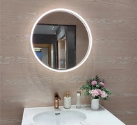 Miroir de salle de bain rond de luxe moderne, écran tactile LED intelligent HD, éclairage intégré pour la décoration de la maison et les mariages