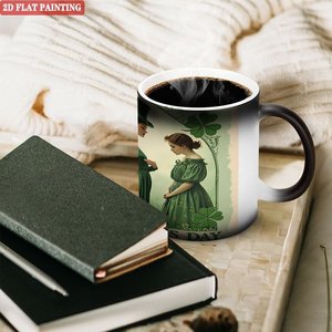 All Season Universal Mug Frosted Black 11oz <b>Ceramic</b> Heat Activated Drinking <b>Cup</b> - Product Image 3