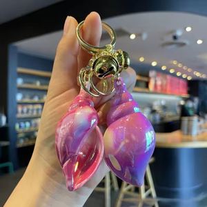 Electroplated Acrylic Conch <b>Keychain</b> Colorful Seashell Pendant Cute Bag Car Hanging Decoration - Product Image 2