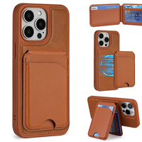 Porte-monnaie de luxe en cuir pour portefeuille porte-carte magnétique pour iPhone 16 12 15 14 Pro Max 13 fente pour carte téléphone sac couverture accessoires