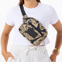 Sac banane unisexe personnalisé avec logo imprimé floral, idéal pour les activités de plein air, les voyages, le sport et la randonnée, en nylon Ripstop, forme oreiller, fermeture éclair, portable