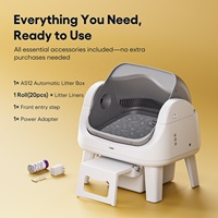 AutoScooper 12 Lite, litière automatique intelligente pour chat, ouverture supérieure, sûre, faible bruit, grande capacité, produit écologique pour animaux de compagnie, pour chats
