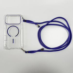 Étui de téléphone magnétique <span class=keywords><strong>2</strong></span> en <span class=keywords><strong>1</strong></span> transparent avec cordon transversal, antichoc, anti-jaunissement, en TPU+PC pour iPhone 16 15 14 13 Pro Max - Product Image 2