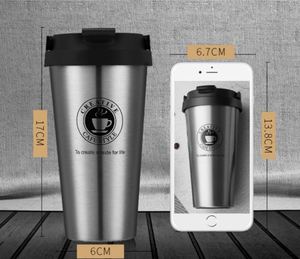 Mug à café isotherme en acier inoxydable à double paroi, 500 ml, finition mate, avec logo personnalisé, modèle 2023, idéal pour les voyages, cadeau - Product Image 4