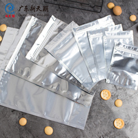 Sachet Doypack Mylar transparent à l'avant et argenté à l'arrière pour emballage alimentaire, avec fermeture éclair, personnalisable avec logo, vente en gros