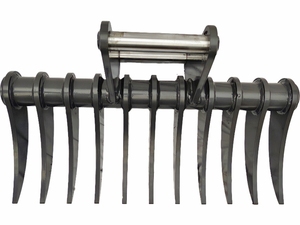 bibo 2026 Fourniture d'usine Râteau à racines en acier pour mini-excavatrice de 1,2 tonne, type pelle de terrassement et grappin - Product Image 5