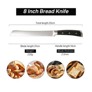 8-Inch Stainless Steel Blade Eco-Friendly Dishwasher <strong>Safe</strong> Kitchen <strong>Knife</strong> ABS Handle Sharp Bread <strong>Knife</strong> for Baking Cake Pastry Gift - Product Image 2