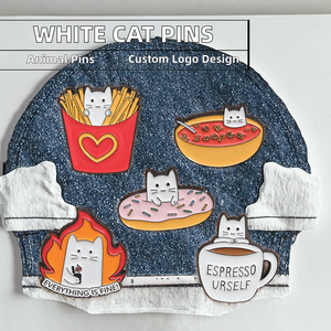Nouveau blanc personnalisable pour les épingles en métal <span class=keywords><strong>de</strong></span> <span class=keywords><strong>chat</strong></span> Badges d'animaux mignons avec impression UV <span class=keywords><strong>Nom</strong></span> <span class=keywords><strong>de</strong></span> logo personnalisé sur les badges <span class=keywords><strong>de</strong></span> chapeau en émail - Product Image 2