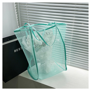 Bán buôn công suất lớn nylon lưới bãi biển Tote Túi rõ ràng mùa hè bãi biển và hồ bơi bên cho hàng tạp hóa mua sắm bãi biển sử dụng của phụ nữ - Product Image 1