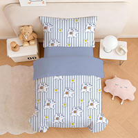 Ensemble de literie pour enfants de style coréen 100% coton, imprimé ours mignon et œuf frit, ensemble de housse de couette 4 pièces pour garçons et filles