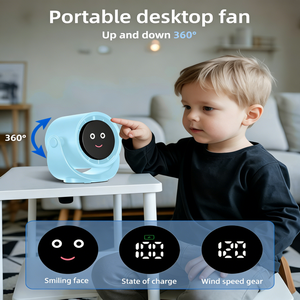 Mini Ventilador de Escritorio Portátil con Pantalla Digital, Mini Ventilador Recargable de 4000 mAh para Hogar, Oficina y Dormitorio - Product Image 2