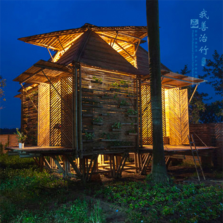 Индивидуальный бамбуковый дом для отеля, бамбуковый ландшафт для дома, бамбуковый дом