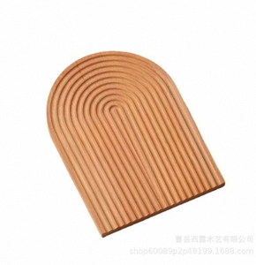 Plateau de soucoupe <span class=keywords><strong>en</strong></span> <span class=keywords><strong>bois</strong></span> de hêtre nordique classique conception d'ondulation de l'eau plat poli écologique pour le camping de thé de l'après-midi - Product Image 1