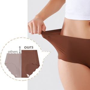 Culottes triangulaires taille moyenne pour femmes - Respirantes, très élastiques, bord festonné, sexy, demi-couverture des fesses, sans coutures (<span class=keywords><strong>10</strong></span> couleurs) - Product Image 4