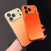 Coque de téléphone antichoc en verre avec fenêtre large dégradée brillante pour iPhone 17 16 Pro Max