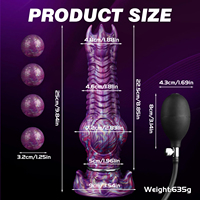 Dildo de Monstruo Alienígena de Fantasía con 4 Bolas y 3 Huevos, Juguete Sexual de Silicona Suave a Prueba de Agua para Mujeres y Hombres