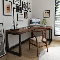 Bureau en bois massif en forme de L coin bureau d'ordinateur table d'angle contre le coin chambre établi bureau à domicile